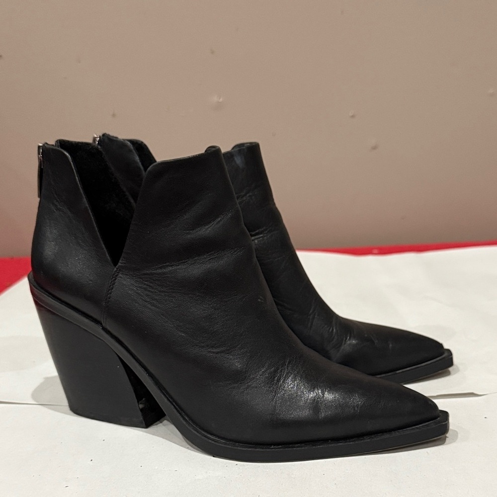 Black Leather Ankle Boots